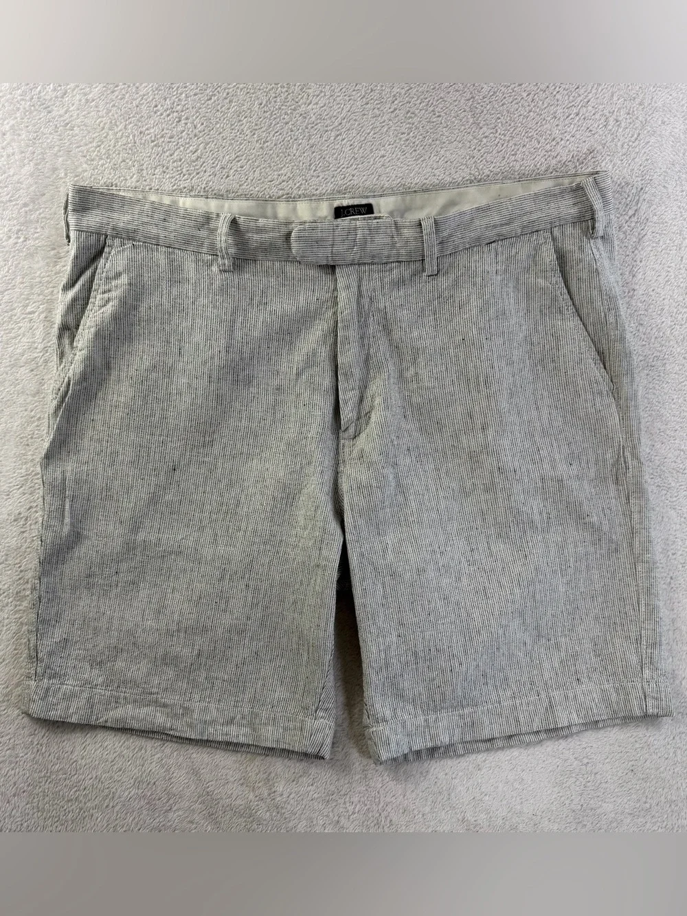 J.Crew Gramercy Linen Blend Striped Belted Shorts Men’s 38